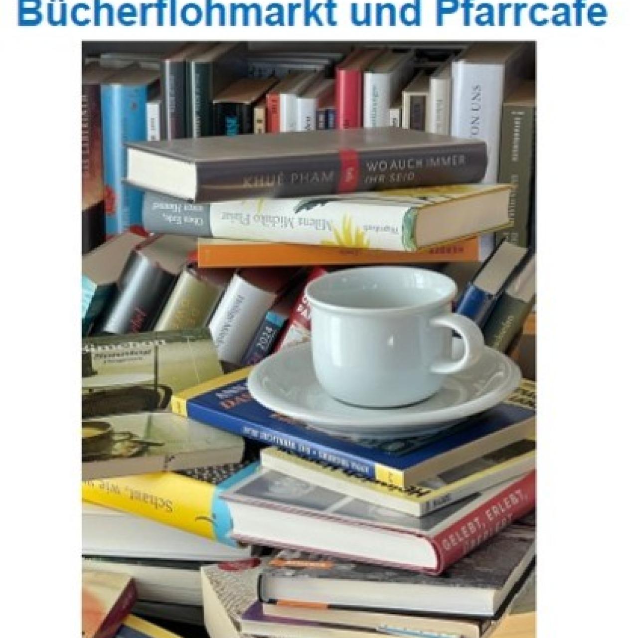 Bücher und Kaffeetasse